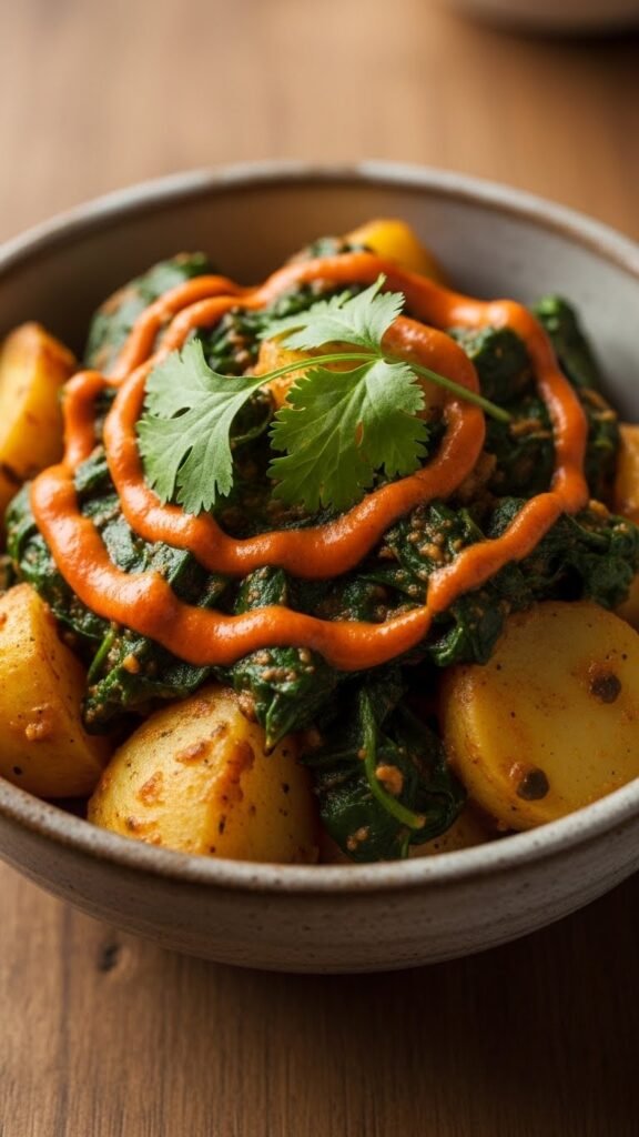 Spinach and Potato Curry-Style Dish