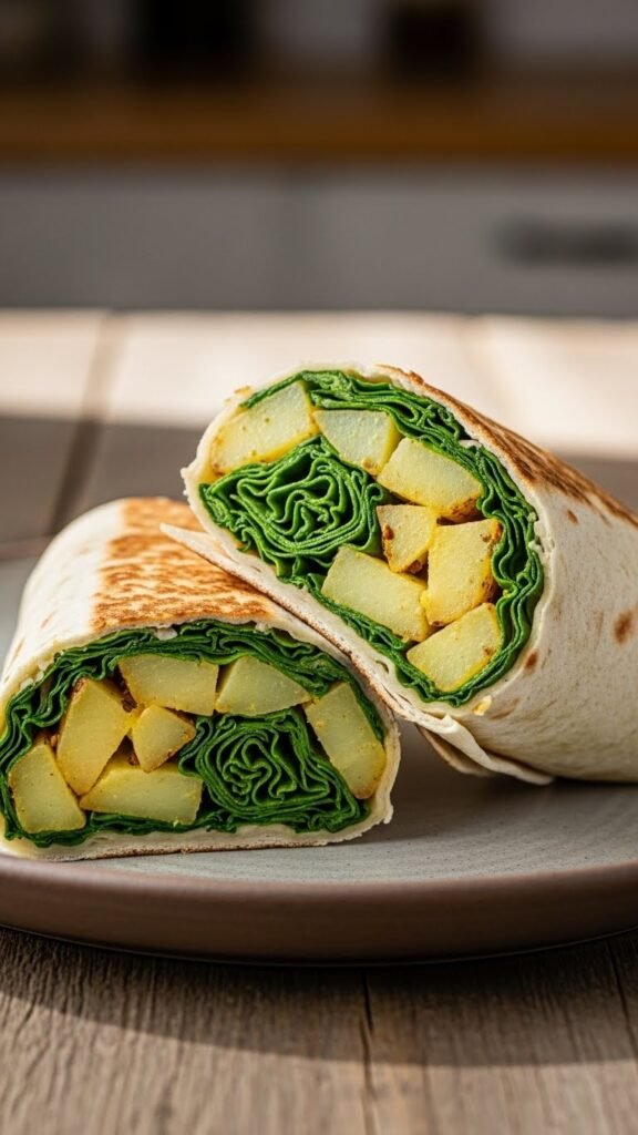 Spinach and Potato Wraps