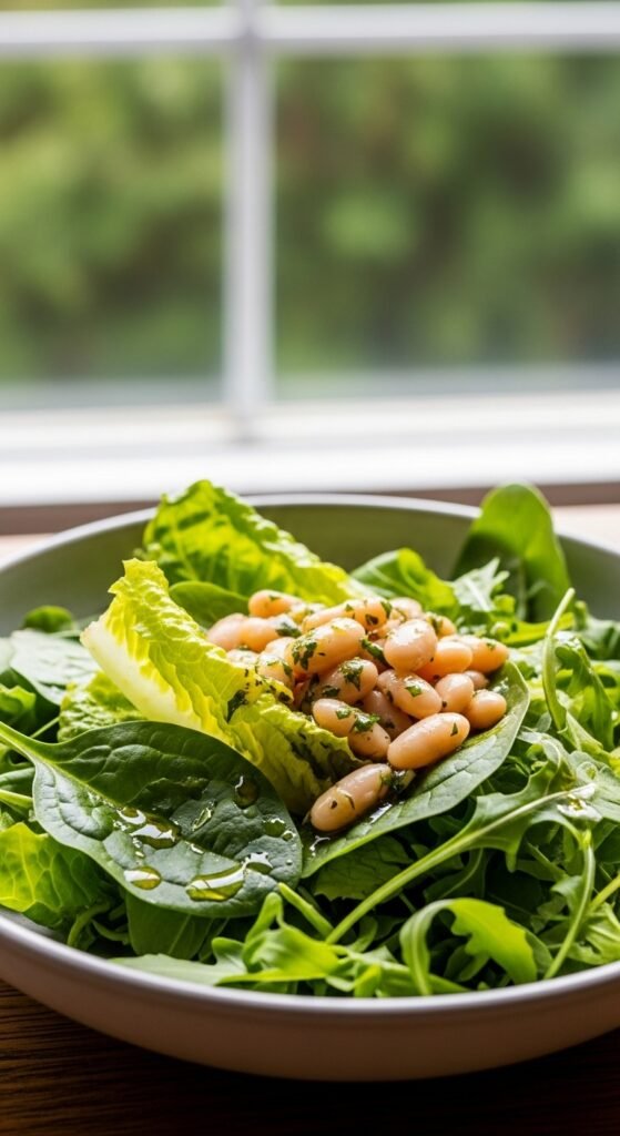 Spring Greens With Soft Beans