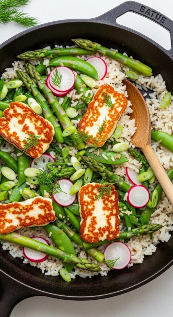 Spring Vegetable Rice Skillet