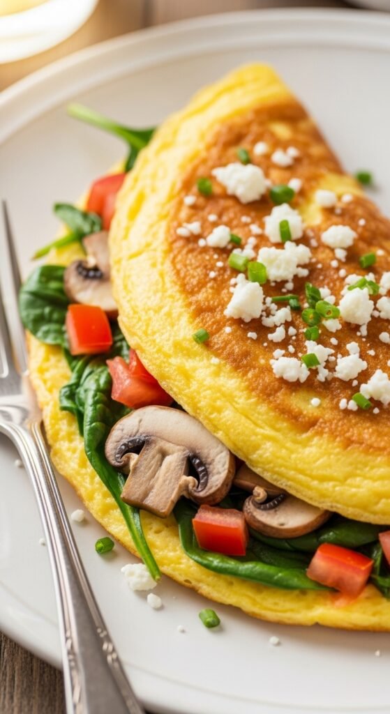 Spring Vegetable and Feta Omelette