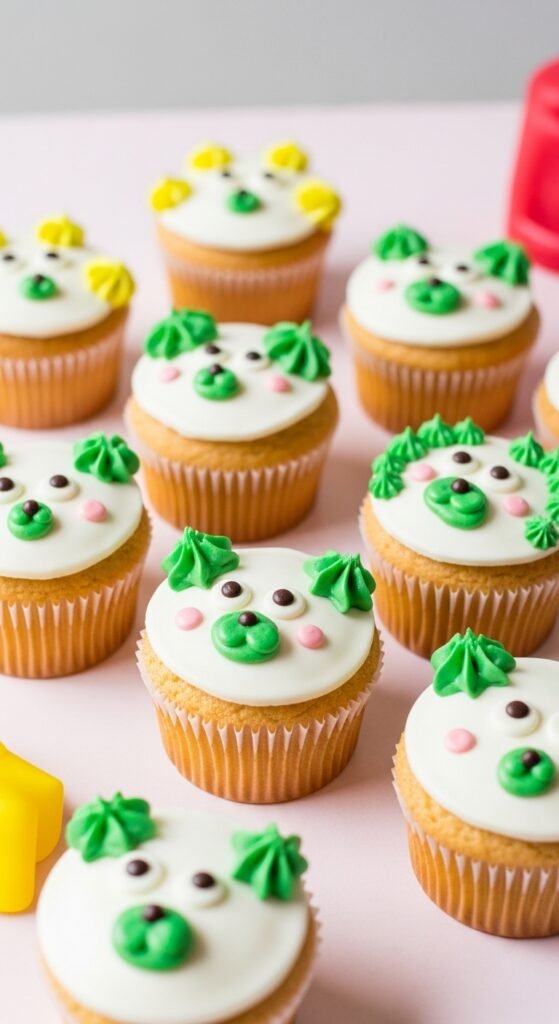 St Patrick’s Day Animal Face Cupcakes