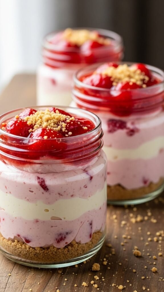 Strawberry Cheesecake Jars