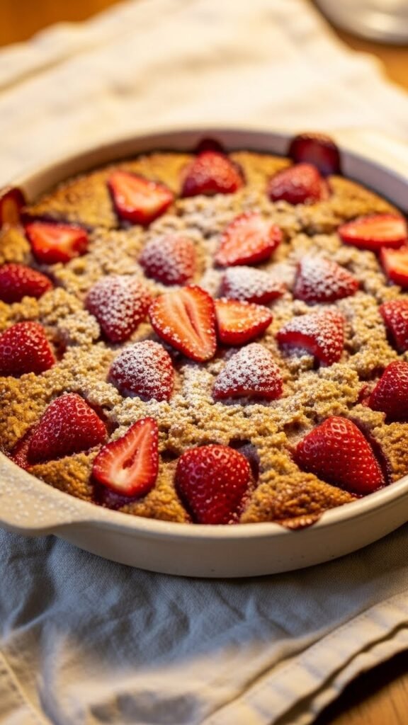 Strawberry Oat Breakfast Bake