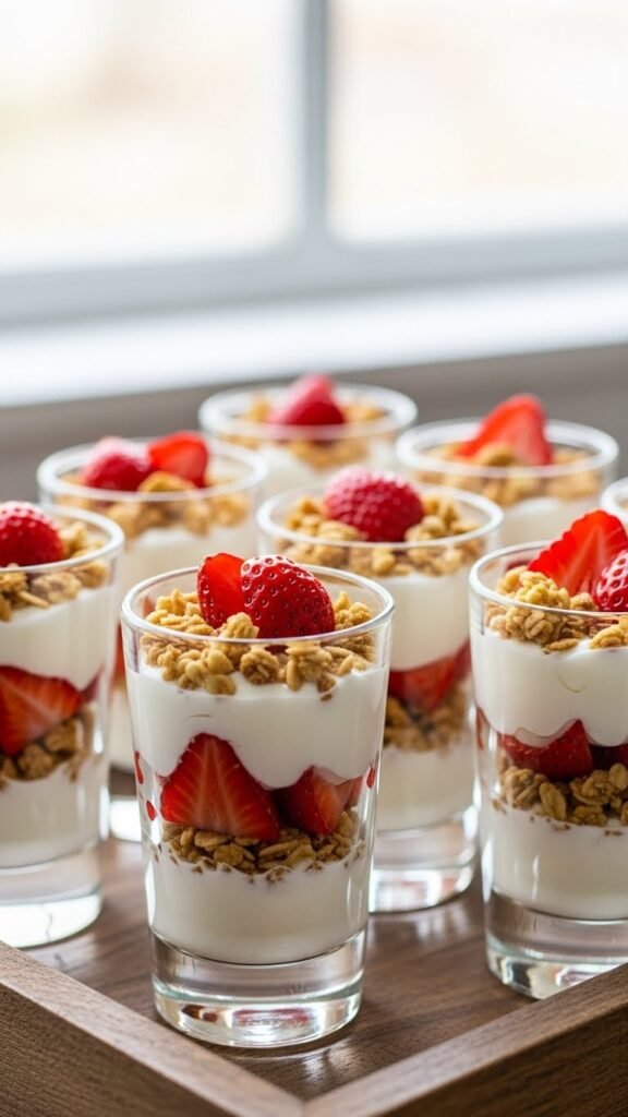 Strawberry Yogurt Parfait Shots