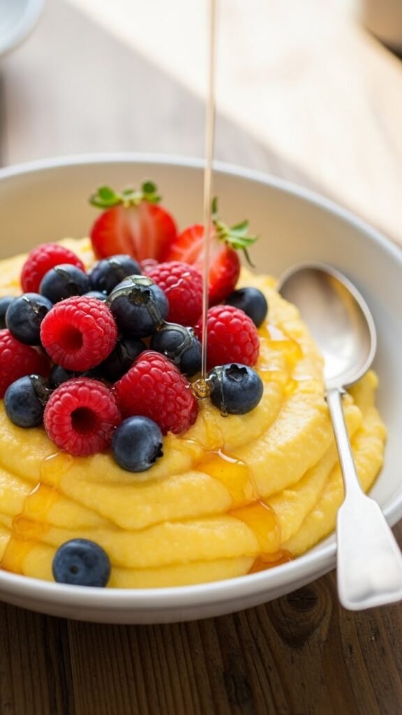 Sweet Berry Polenta Porridge
