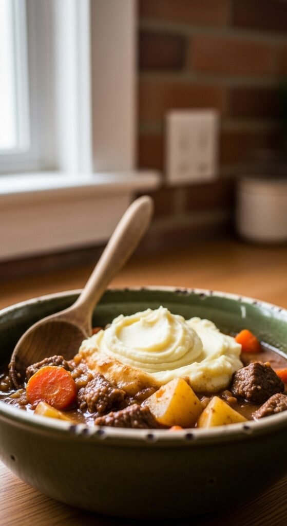 Thickened Irish Stew with Mashed Potatoes
