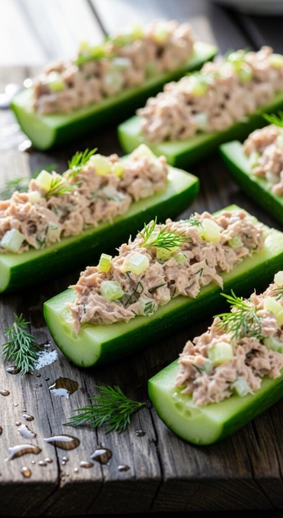 Tuna Cucumber Boats