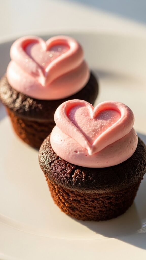 Valentine Chocolate Cupcake Hearts