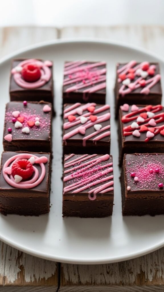 Valentine Fudge Squares