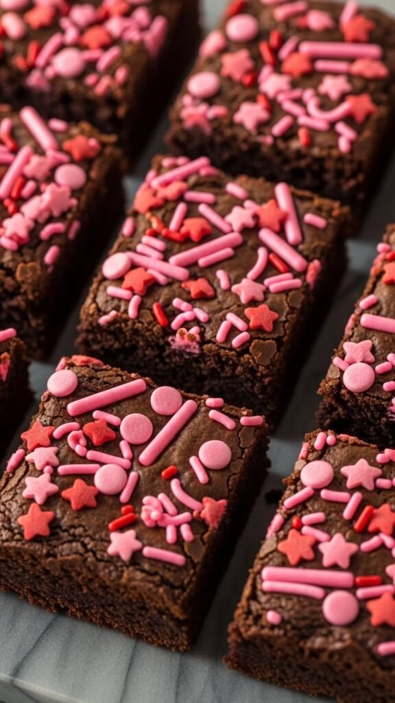 Valentine Sprinkle Brownies