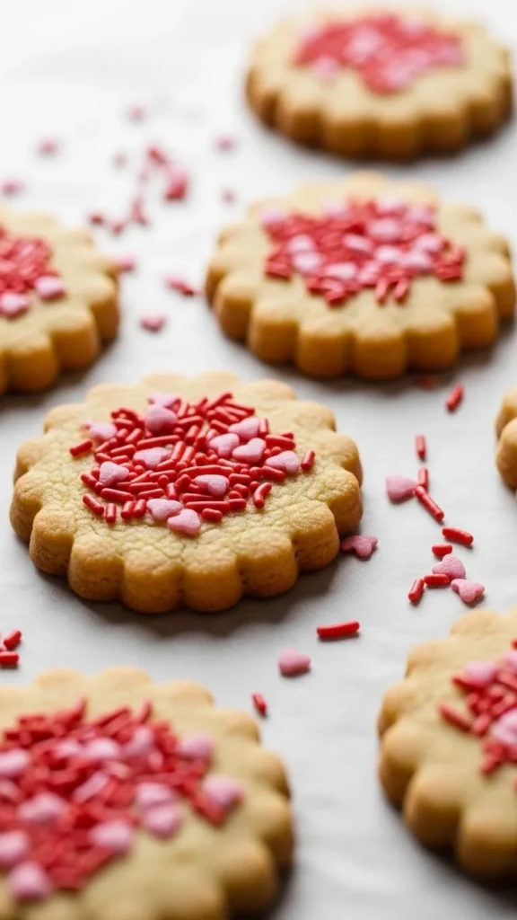 Valentine Sprinkle Butter Cookies