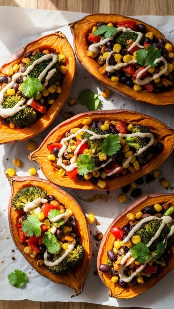 Veggie-Packed Stuffed Sweet Potatoes