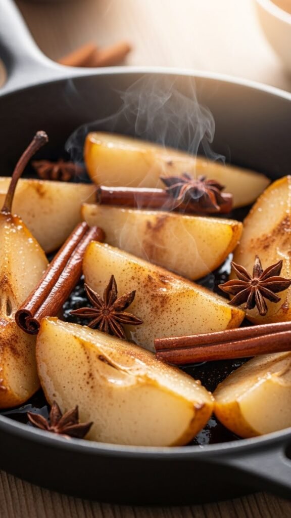 Warm Cinnamon Pear Skillet