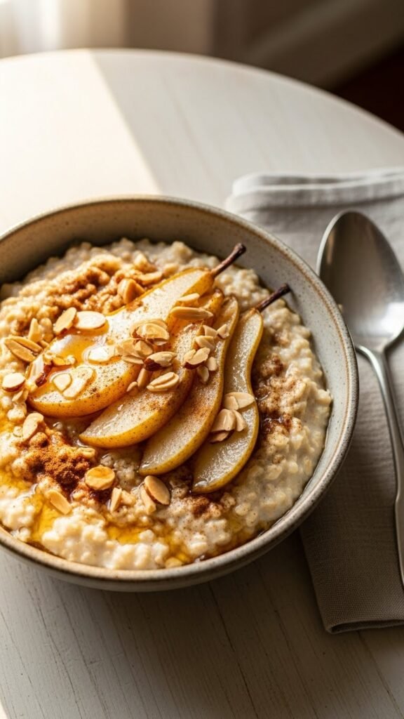 Warm Pear & Almond Porridge