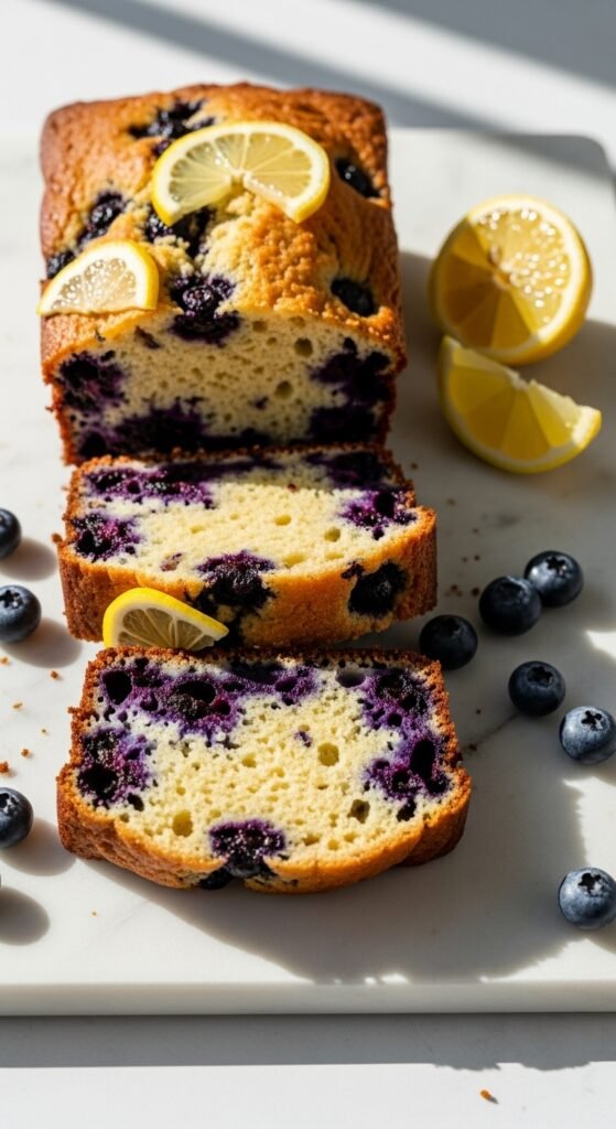 Blueberry Lemon Loaf Slices