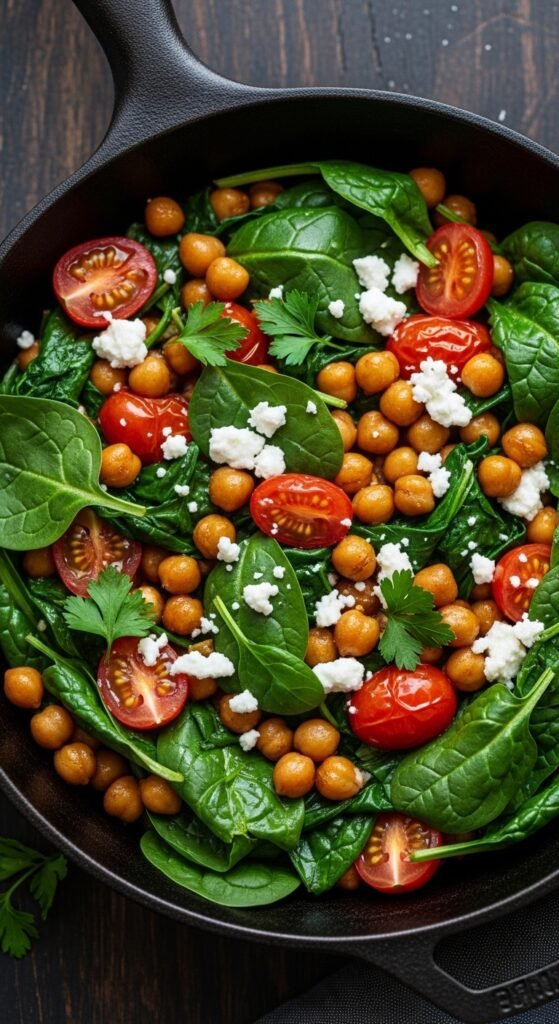 Chickpea and Spinach Skillet