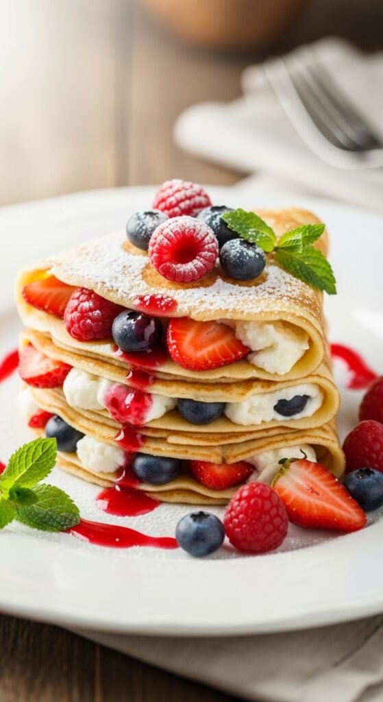 Cream Cheese Stuffed Crepes