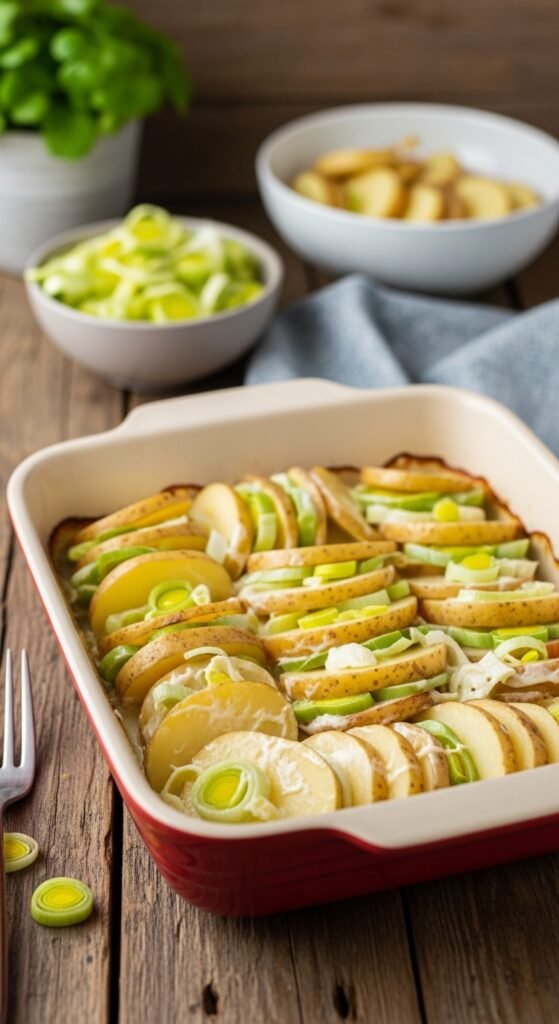 Creamy Potato and Leek Bake
