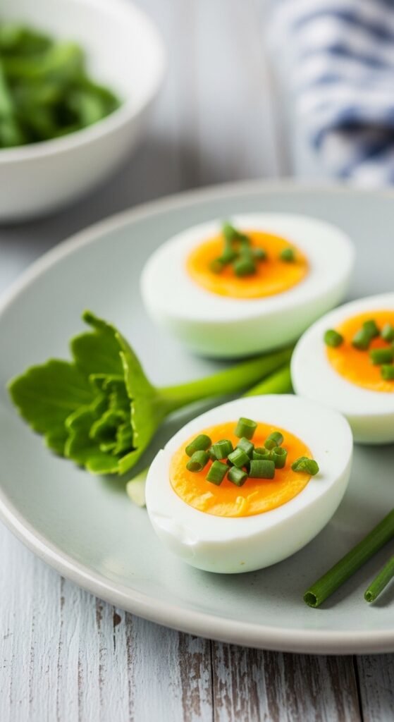 Deviled Eggs with Chive Oil