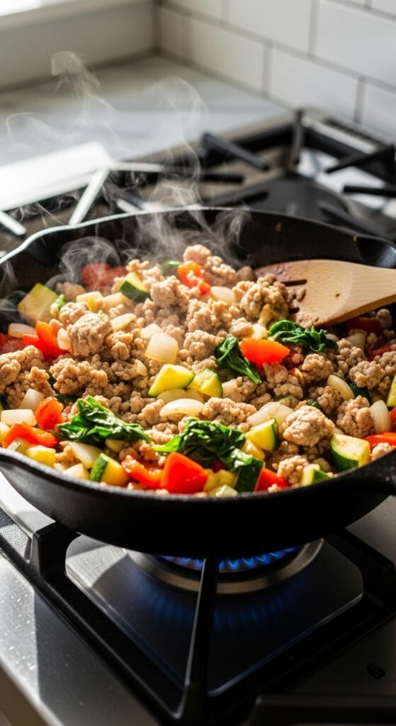 Ground Turkey Spring Skillet