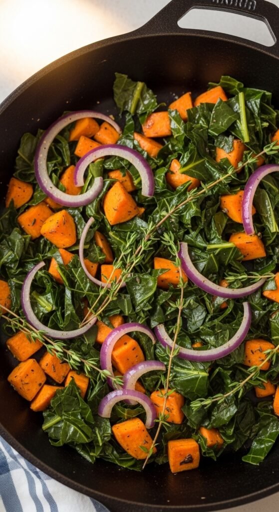 Sweet Potato and Greens Skillet
