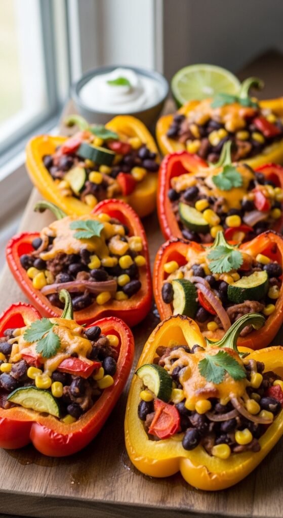 Bean and Vegetable Stuffed Peppers