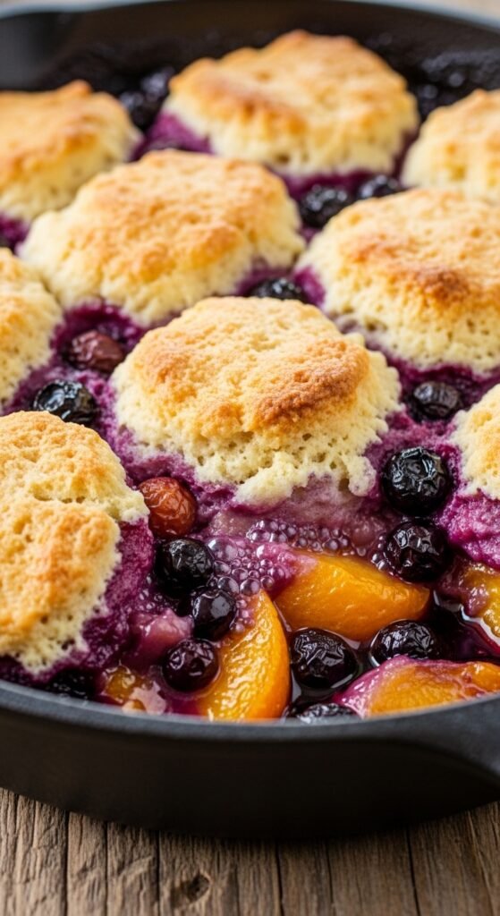 Peach and Blueberry Cobbler
