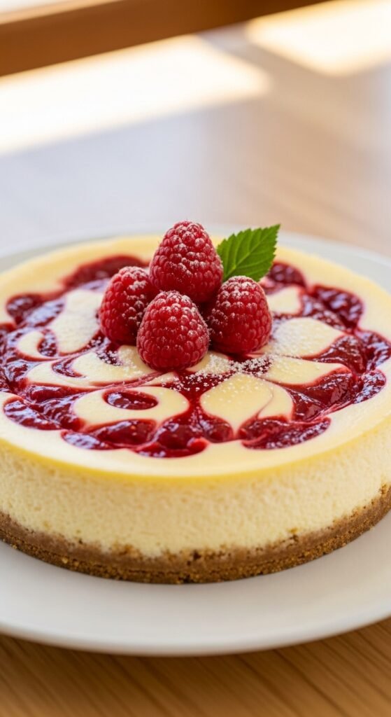 Raspberry Swirl Cheesecake