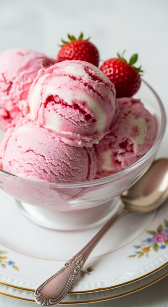 Strawberry and Cream Ice Cream