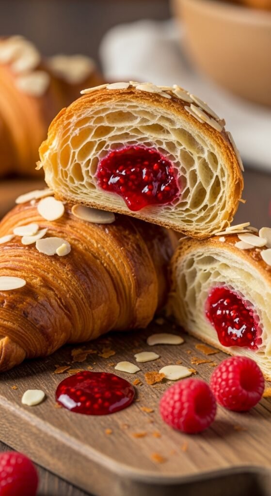 Raspberry Almond Croissants