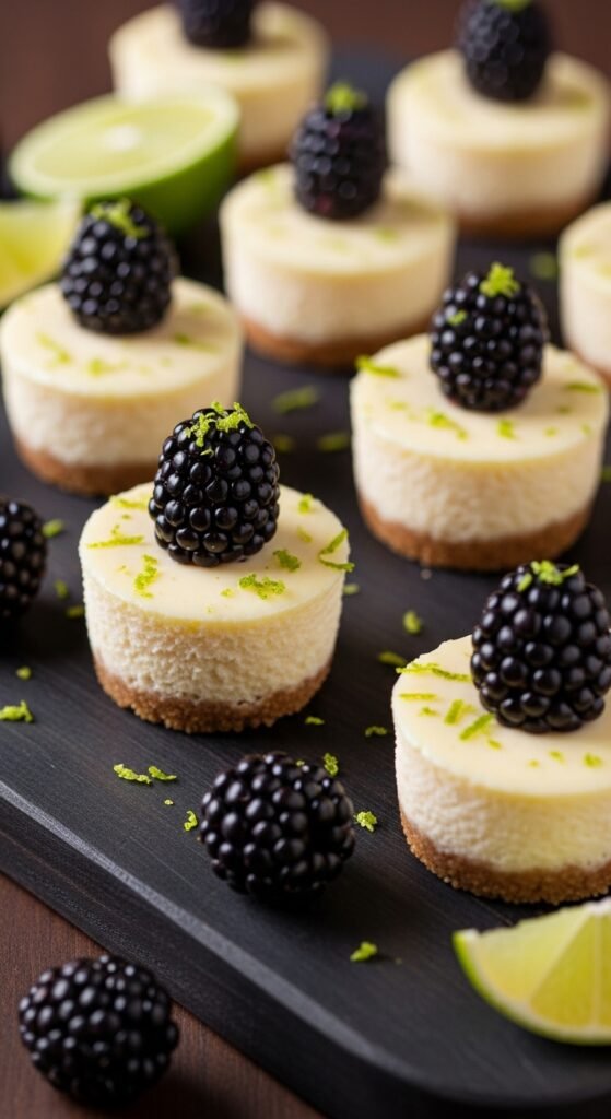 Blackberry Lime Cheesecake Bites