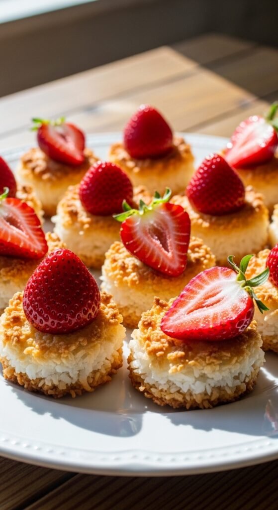 Strawberry Coconut Macaroons