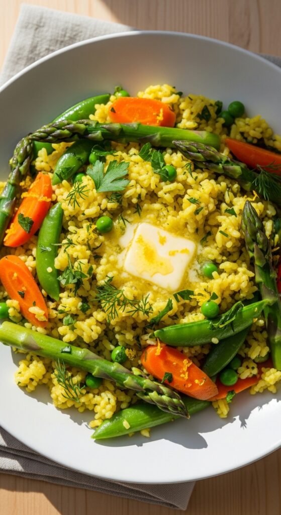 Lemon Herb Rice with Spring Veggies