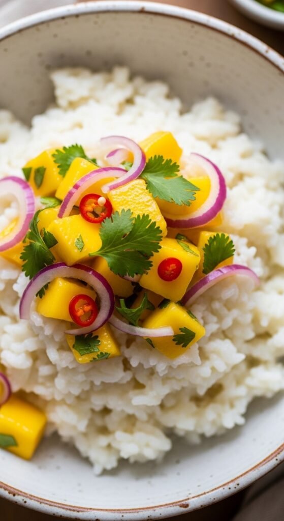 Coconut Rice with Mango Salsa