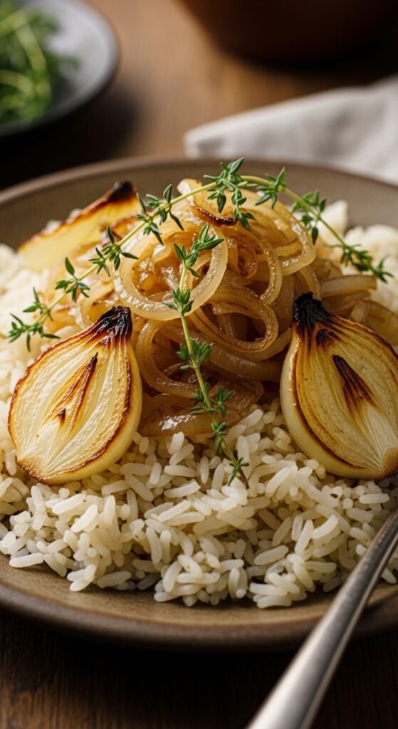 Caramelized Onion and Thyme Rice