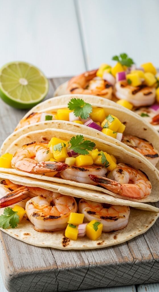 Grilled Shrimp Tacos with Mango Salsa