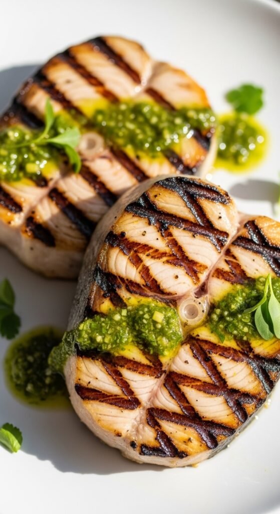 Grilled Swordfish with Herb Sauce