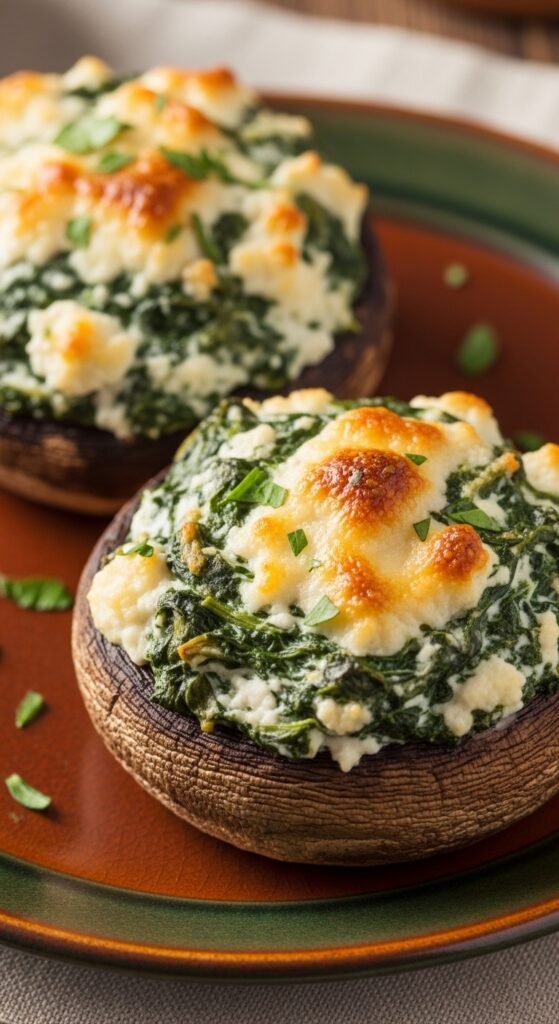 Spinach and Ricotta Stuffed Mushrooms