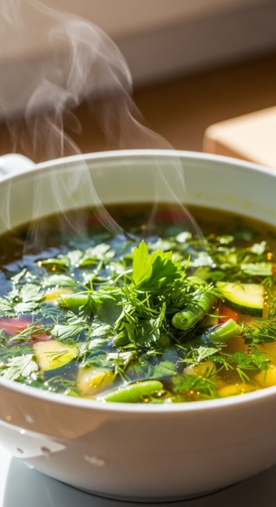 Herb-Loaded Spring Vegetable Soup