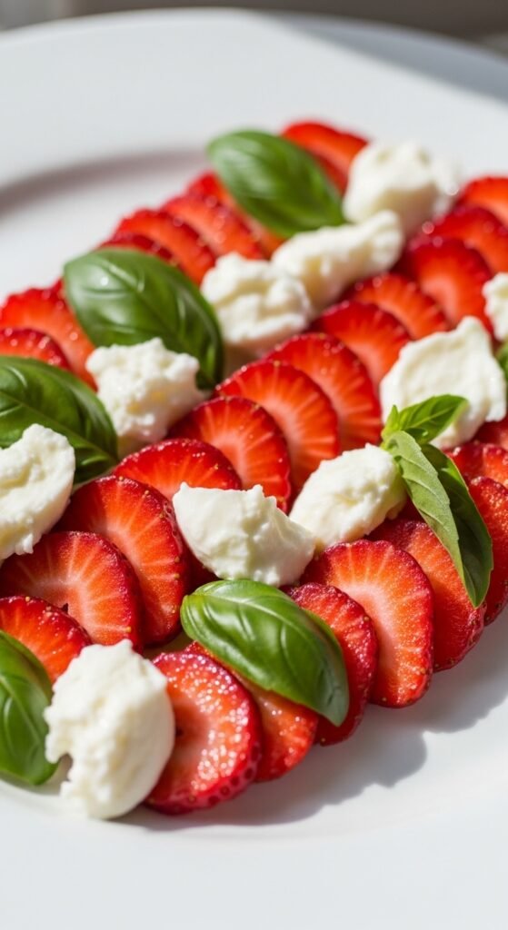 Basil and Strawberry Caprese