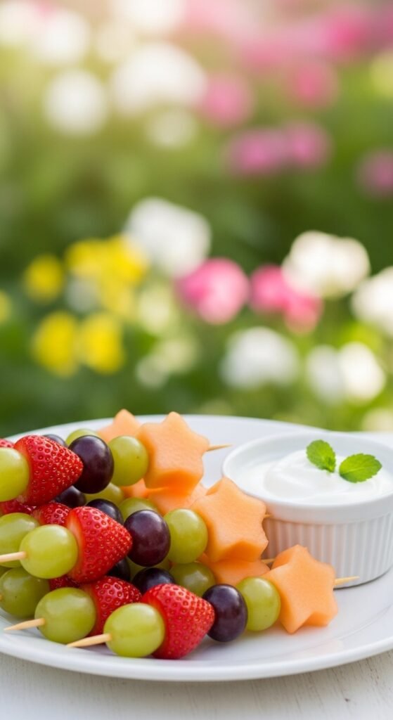 Fruit Skewers with Yogurt Dip