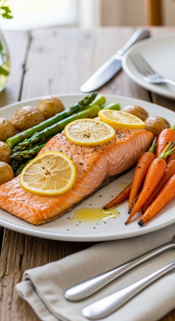 Baked Salmon with Veggies