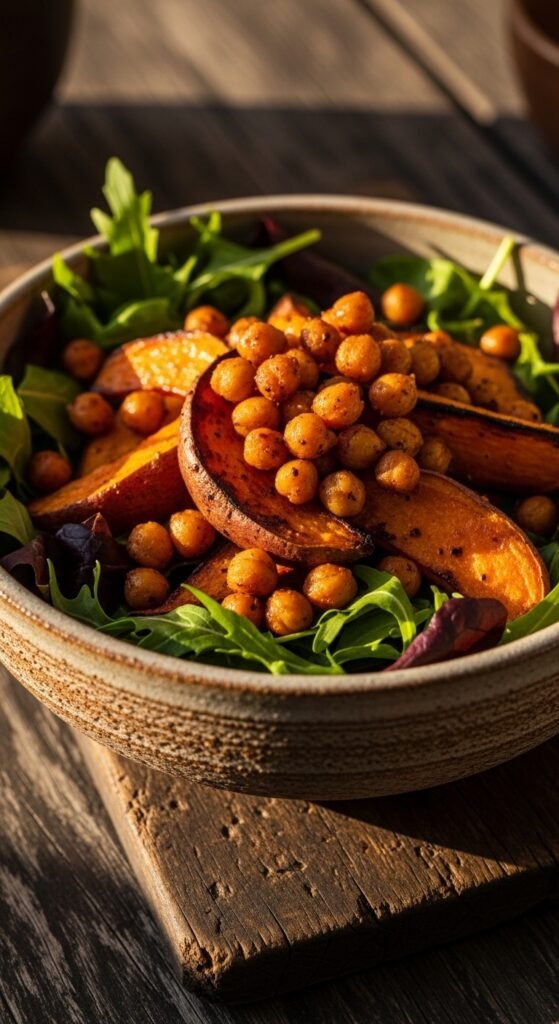 Roasted Sweet Potato and Chickpea Bowl