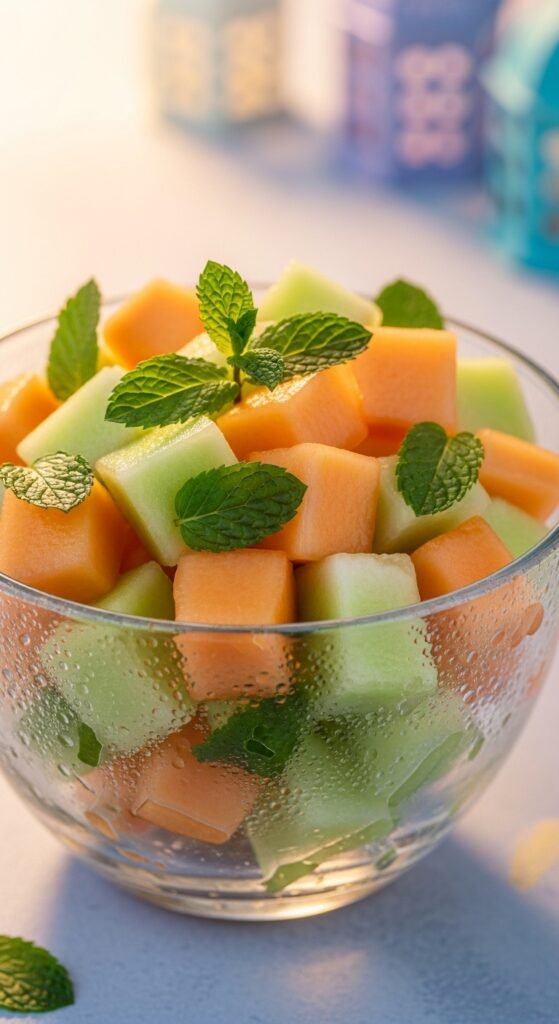 Cooling Mint and Melon Fruit Bowl