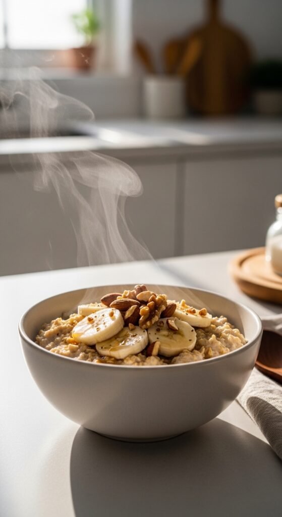 Creamy Oat and Banana Suhoor Bowl