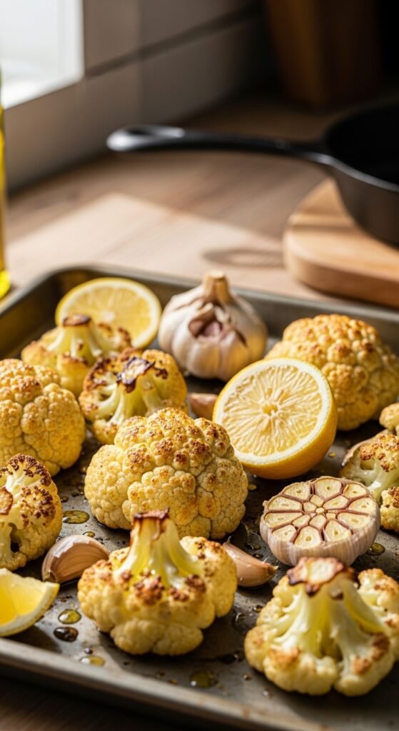Roasted Cauliflower with Garlic and Lemon