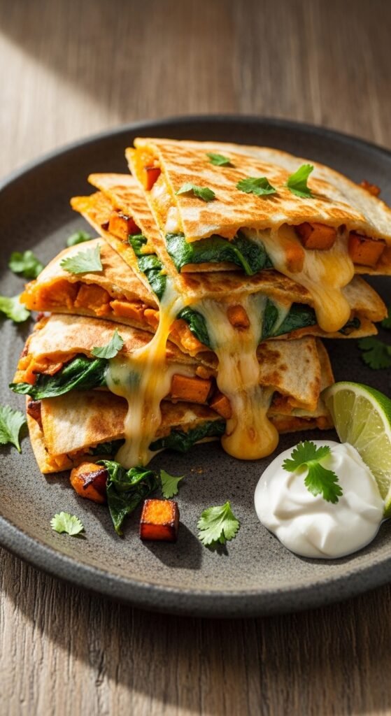 Sweet Potato and Spinach Quesadillas