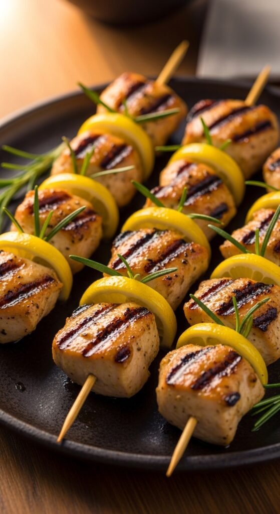 Herb and Lemon Grilled Chicken Skewers