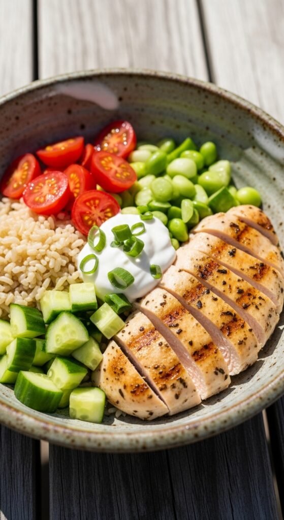 Lemon Herb Grilled Chicken Bowls